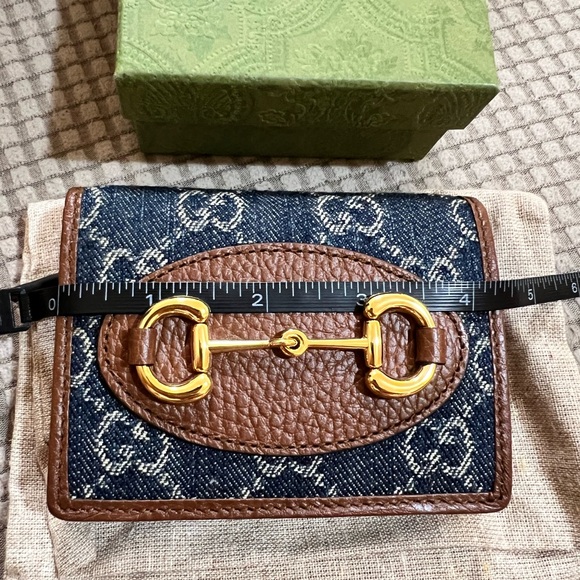 Gucci Denim and Leather Horsebit 1955 compact Wallet - Picture 4 of 13
